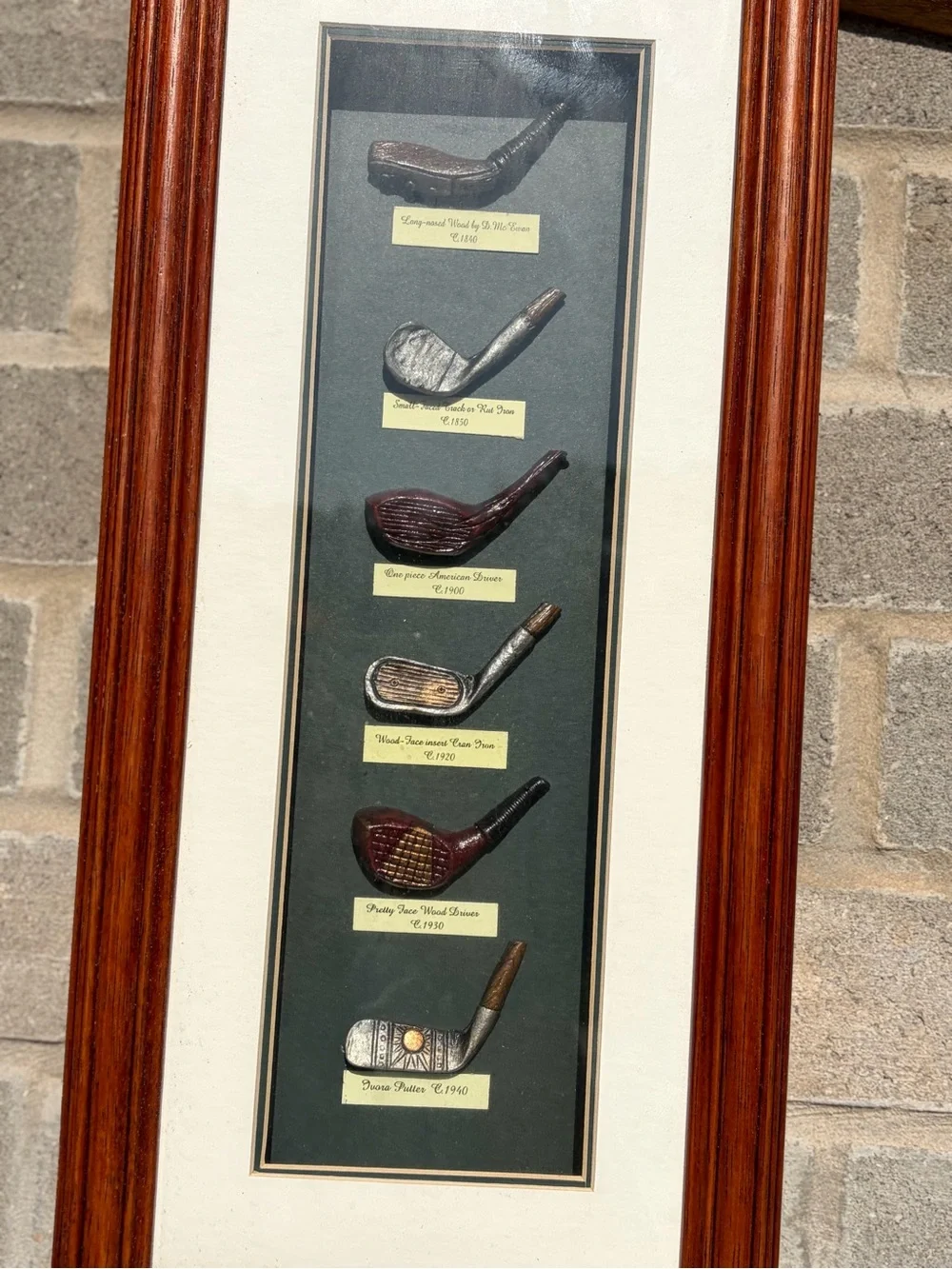 Vintage Miniature Golf Club Collection Shadow Box | Framed Golf History Display